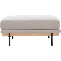 Miliboo Pouf repose pieds en tissu chenille beige et métal noir TODD