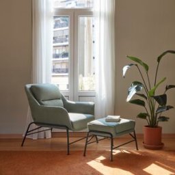 Teulat - Pouf Sadira gris vert - 69x43x43cm OS