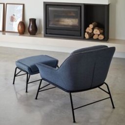Teulat - Pouf Sadira bleu pétrole - 69x43x43cm OS