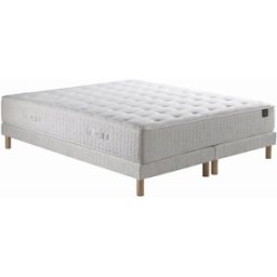 Nuit Céleste - Ensemble matelas mousse haute résilience Callisto H29 cm accueil mémoire de forme, garnissage cachemiresommier blanc pieds de poule - 180x200 cm 180x200 cm