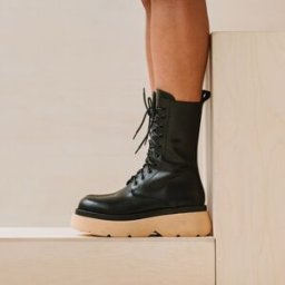 Jonak - Boots en Cuir Romulus noir/miel - Talon 5 cm 36