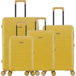 LPB - Lot de 4 valises en ABS Lynda miel - 76 x 49 x 29,5 cm OS