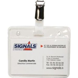 100 badges souples avec pince métal