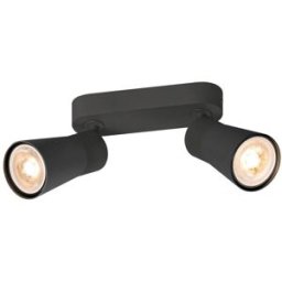 SLV PURI 2.0 Cone, plafonnier et applique en saillie, long, 2x max. 6 W GU10, noir - Lampes murales et de plafond