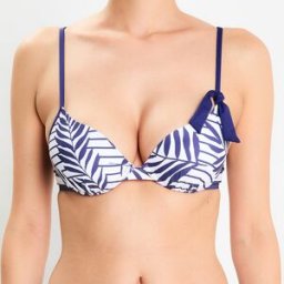 Lou - Haut de maillot de bain marine/blanc 85 B