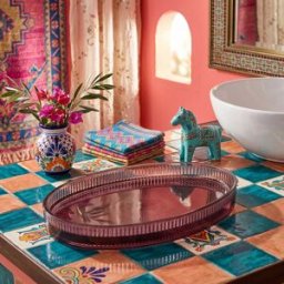 Hautes couleurs - Plateau de salle de bain Sbn0114 violet - 26x15x3 cm OS