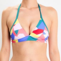 Lou - Haut de maillot de bain imprimé géométrique multicolore 38
