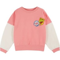 Emile et Ida Sweat Badges Coton Bio Rose 3 ans