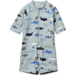 Liewood Combinaison de Bain Anti-UV Max Requins Fibres Recyclées Bleu Clair 6 mois