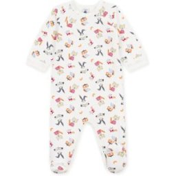 Petit Bateau Pyjama Dors Bien Animaux Molleton Coton Bio Blanc 3 mois