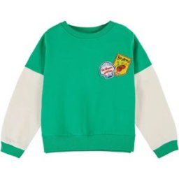 Emile et Ida Sweat Badges Coton Bio Vert 2 ans