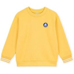 Petit Bateau Sweat Logo Coton Bio Jaune 3 ans
