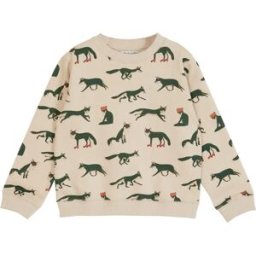 Emile et Ida Sweat Coton Bio Renards Ecru 3 mois