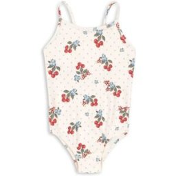 Konges Sløjd Maillot de Bain Frago Cerises Fibres Recyclées Ecru 12 mois