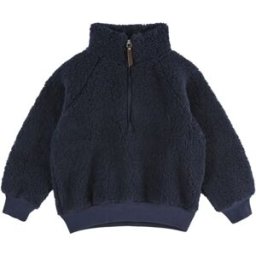 Emile et Ida Sweat Zippé Façon Sherpa Bleu nuit 3 ans