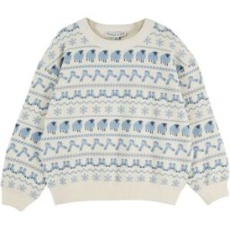 Emile et Ida Sweat Moutons Coton Bio Ecru 12 mois