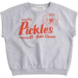 Bobo Choses Sweat Sans Manches The Dog Pickles Coton Bio Gris chiné 4/5 ans