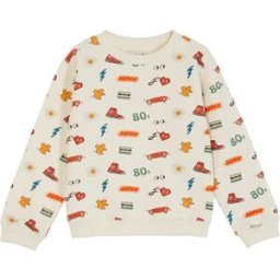 Emile et Ida Sweat Coton Bio Blanc/Écru 2 ans