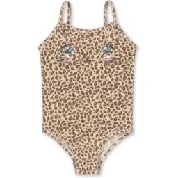 Konges Sløjd Maillot de Bain Kitty Léopard Fibres Recyclées Beige 18 mois