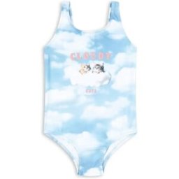 Konges Sløjd Maillot de Bain Nuages Fibres Recyclées Bleu ciel 2 ans
