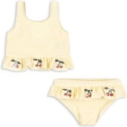 Konges Sløjd Maillot de Bain Etta Carreaux Cerises Jaune 3 ans