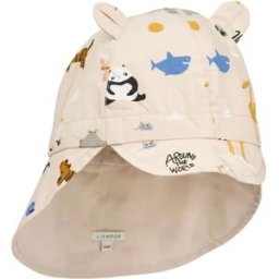 Liewood Casquette Réversible Gorm Animaux Coton Bio Ivoire 6/9 mois