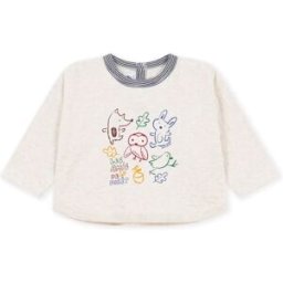 Petit Bateau T-shirt Animaux Beige chiné 3 mois