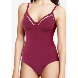 Chantelle - Maillot de bain 1 Pièce enveloppant Native rouge bordeaux 85 E