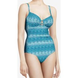 Chantelle - Maillot de bain 1 Pièce enveloppant Shades imprimé bleu 85 D