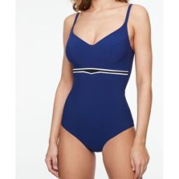 Chantelle - Maillot de bain 1 Pièce enveloppant Horizon bleu marine 85 D