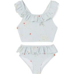 garbo&friends Maillot de Bain Fleuri Matières Recyclées Bleu ciel 3/4 ans