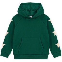 Petit Bateau Sweat Capuche Etoiles Vert 4 ans