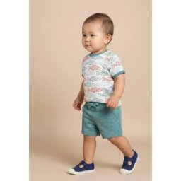 BOUT'CHOU Short taille élastique uni en molleton en coton BIO GOTS 24 mois