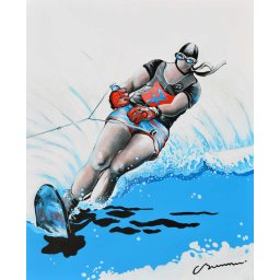Ski nautique sur la mer d'Hokusai