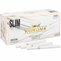 250 Tubes Slim Blanc Korona (6.5mm)