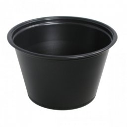 Pot sauce en plastique noir 120 ml - carton de 2500 units