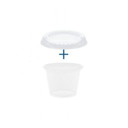 Pots et couvercles transparents 100 ml - Pack de 1200 sets
