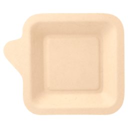 Assiette carr avec languette en cellulose naturelle fibre de canne