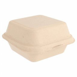 Coque Burger en cellulose naturelle fibre de canne sucre -Naturel