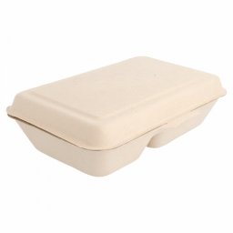 Coque 2 compartiments en cellulose naturelle fibre de canne sucre