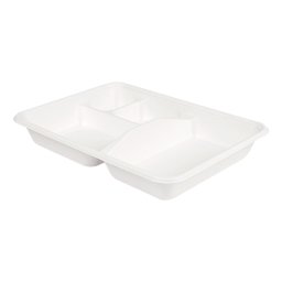 Plateau repas 4 compartiments en cellulose naturelle fibre de canne
