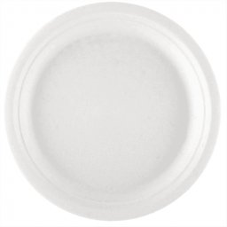 Assiette en cellulose naturelle fibre de canne sucre - Blanc - 23 cm