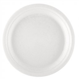 Assiette en cellulose naturelle fibre de canne sucre - Blanc - 26 cm