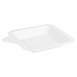 Assiette carr avec languette en cellulose naturelle fibre de canne