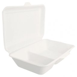 Coque 2 compartiments en cellulose naturelle fibre de canne sucre -
