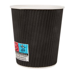 Gobelet NOIR double paroi en carton 18 cl pour caf et boissons