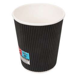 Gobelet NOIR double paroi en carton 24 cl pour caf et boissons