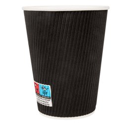 Gobelet NOIR double paroi en carton 36 cl pour caf et boissons