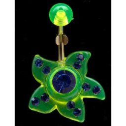 Piercing de nombril Etoile verte et bleue