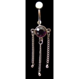 Piercing de nombril Strass Grenat